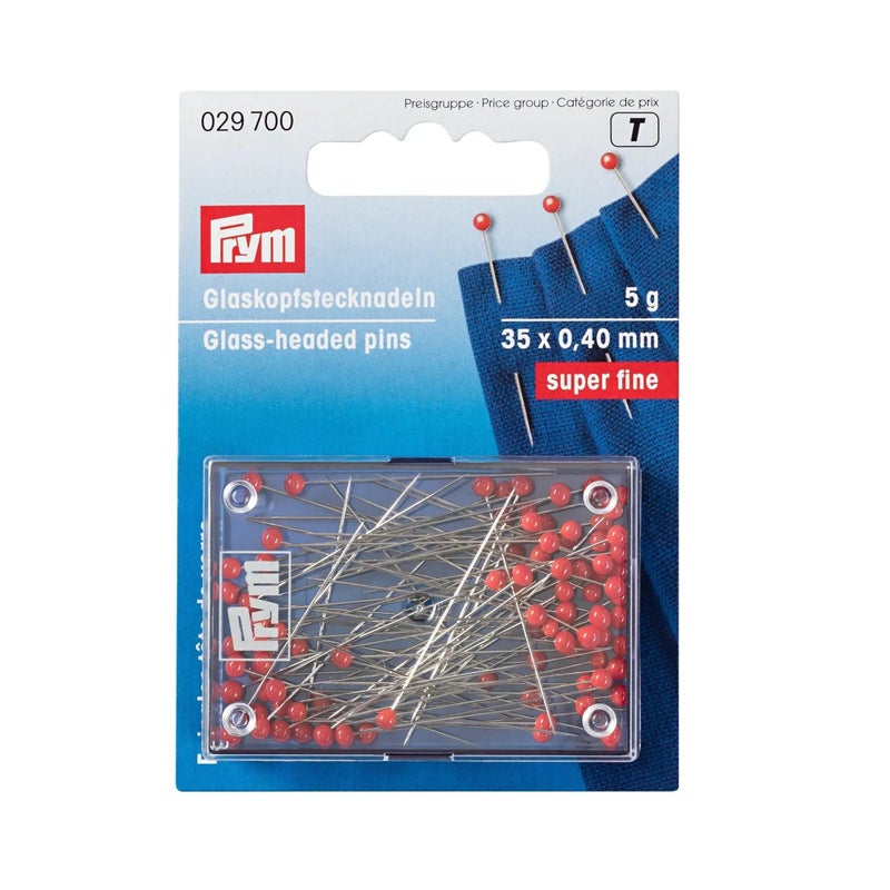 Prym 1-2/5" Glass Head Pins, Red - Image 1